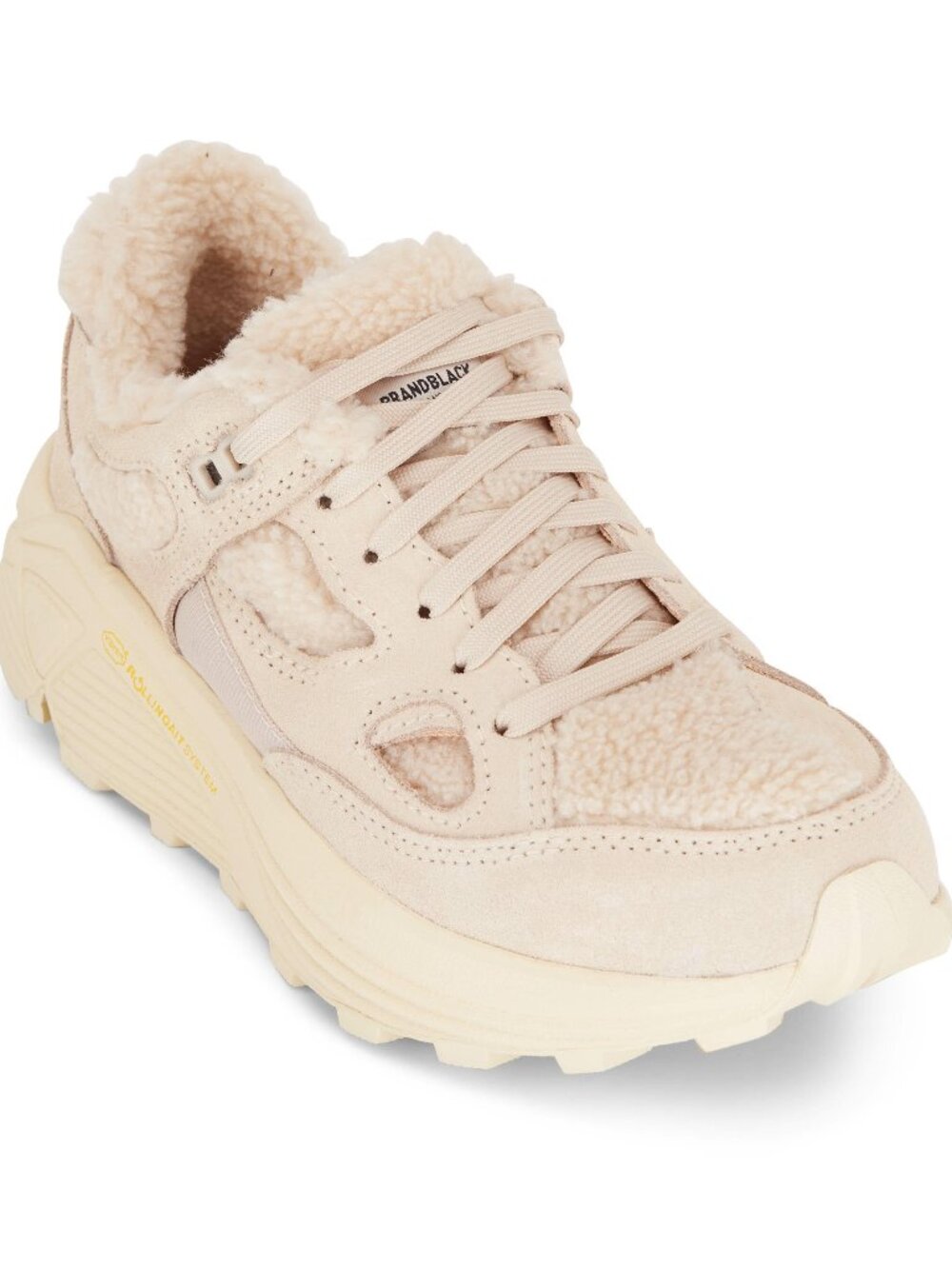 Brandblack Bravo Faux Shearling Suede Sneakers Tan Cream Women's Size 8.5